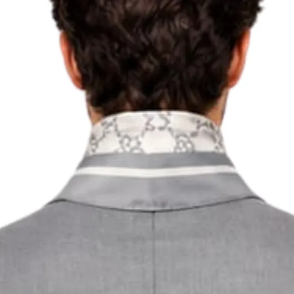 Unisex_Silk-Feel_Satin_Scarf_&_Ascot_for_Men_and_Women_–_Elegant_Silver-Grey_&_Cream_Monogram_Print_Neckerchief,_Vintage_Cravat_Tie,_Multi-Purpose_Headband,_Hair_Wrap,_and_Fashion_Neck_Scarf