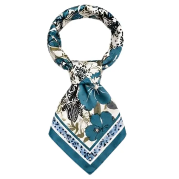 Unisex_Silk-Feel_Satin_Scarf_&_Ascot_for_Men_and_Women_–_Elegant_Teal_Blue_&_Cream_Large_Floral_Blossom_Print_Neckerchief,_Vintage_Cravat_Tie,_Multi-Purpose_Headband,_Hair_Wrap,_and_Fashion_Neck_Scarf