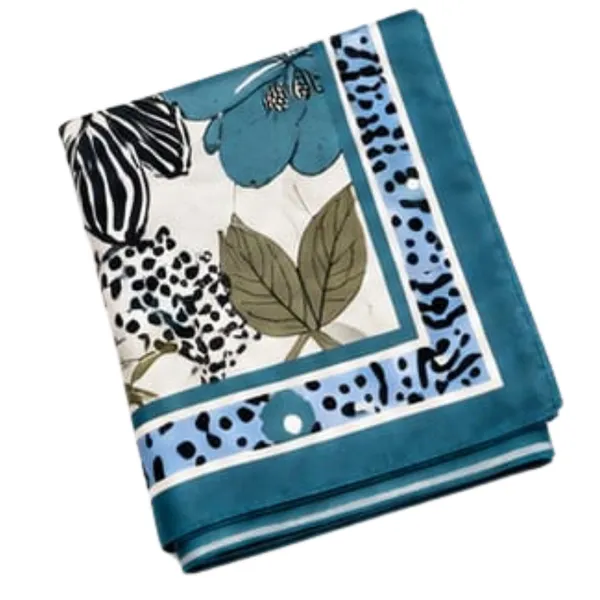 Unisex_Silk-Feel_Satin_Scarf_&_Ascot_for_Men_and_Women_–_Elegant_Teal_Blue_&_Cream_Large_Floral_Blossom_Print_Neckerchief,_Vintage_Cravat_Tie,_Multi-Purpose_Headband,_Hair_Wrap,_and_Fashion_Neck_Scarf