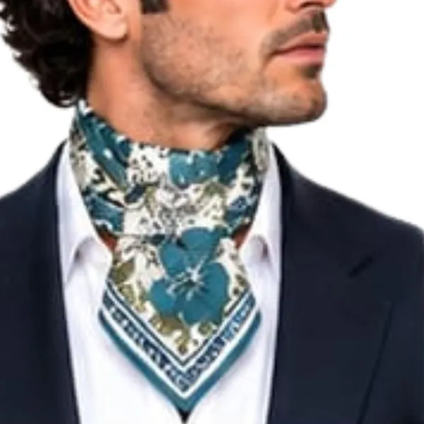 Unisex_Silk-Feel_Satin_Scarf_&_Ascot_for_Men_and_Women_–_Elegant_Teal_Blue_&_Cream_Large_Floral_Blossom_Print_Neckerchief,_Vintage_Cravat_Tie,_Multi-Purpose_Headband,_Hair_Wrap,_and_Fashion_Neck_Scarf