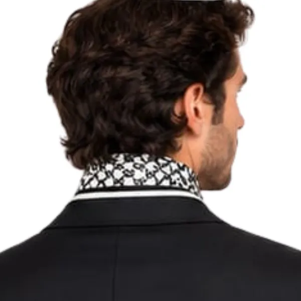 Unisex_Silk-Feel_Satin_Scarf_&_Ascot_for_Men_and_Women_–_Elegant_White_&_Black_Interlocking_Chain_Print_Neckerchief,_Vintage_Cravat_Tie,_Multi-Purpose_Headband,_Hair_Wrap,_and_Fashion_Neck_Scarf