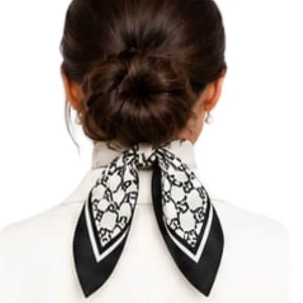 Unisex_Silk-Feel_Satin_Scarf_&_Ascot_for_Men_and_Women_–_Elegant_White_&_Black_Interlocking_Chain_Print_Neckerchief,_Vintage_Cravat_Tie,_Multi-Purpose_Headband,_Hair_Wrap,_and_Fashion_Neck_Scarf