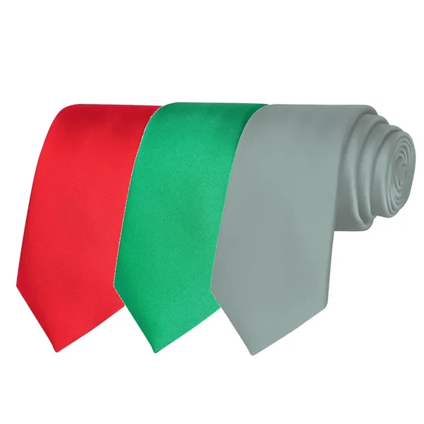Calixto_Solid_Design_Men's_Blood_Red,Bottle_Green,_Silver_Solid_Color_Necktie_For_Men's_,_Polyster_Smooth_Fabric_Necktie_(Pack_Of_3)