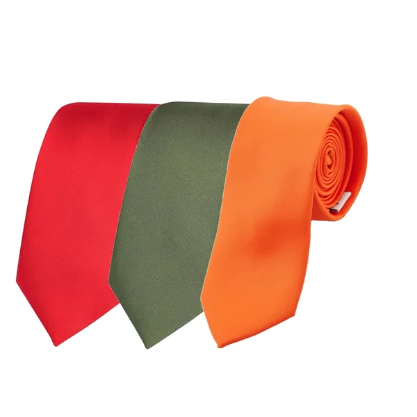 Calixto_Solid_Design_Men's_Blood_Red,Green,Orange_Solid_Color_Necktie_For_Men's_,_Polyster_Smooth_Fabric_Necktie_(Pack_Of_3)