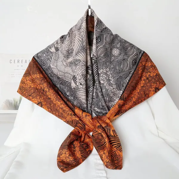 Calixto_Luxury_Silk_Square_Scarf_for_Women_–_Printed_Orange_&_Black_Designer_Bandana_for_Neck,_Head,_or_Handbag_|_Soft_Lightweight_Fashion_Accessory
