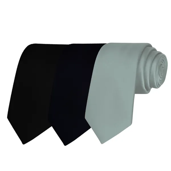 Calixto_Solid_Design_Men's_Black,Dark_Blue,Silver_Solid_Color_Necktie_For_Men's_,_Polyster_Smooth_Fabric_Necktie_(Pack_Of_3)
