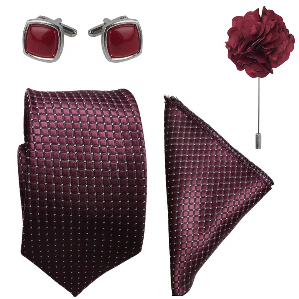 Wine_Micro_Self_Silk_Necktie_With_Pocket_Square,_Cufflinks_&_Brooch_Pin_Leather_Gift_Box_(Set_of_4)