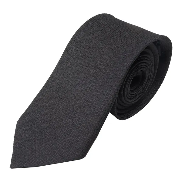 Black_Mens_Micro_Silk_Smooth_Fabric_Criss_Cross_Design_Neck_Tie_&_Pocket_Square_With_Leatherite_Git_Box