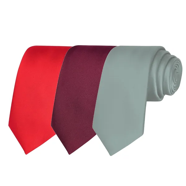 Calixto_Solid_Design_Men's_Blood_Red,Wine,Silver_Solid_Color_Necktie_For_Men's_,_Polyster_Smooth_Fabric_Necktie_(Pack_Of_3)