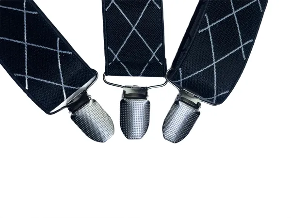 Mens_Adjustable_Elastic_Suspenders_with_White_Checkered_Diamond_Pattern__Classic_Y-Back_Braces_with_Strong_Metal_Clips__Durable_Stretch_Fabric_for_Formal,_Business,_Wedding,_Party,_and_Casual_Wear_(Black_with_White_Grid)