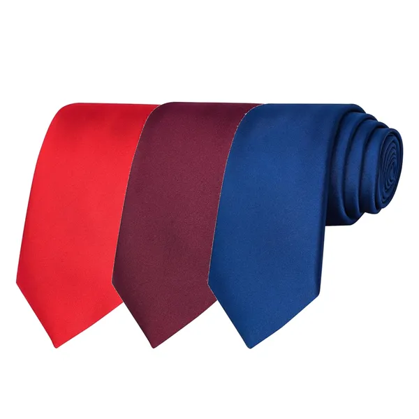 Calixto_Solid_Design_Men's_Blood_Red,Wine,_Blue_Solid_Color_Necktie_For_Men's_,_Polyster_Smooth_Fabric_Necktie_(Pack_Of_3)