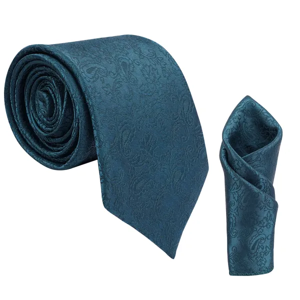 Calixto_Men's_Microfibre_Strips_Designer_Necktie_With_Pocket_Square_(Leatharite_Gift_Box)_with_Designer_Naksh_Rakhi