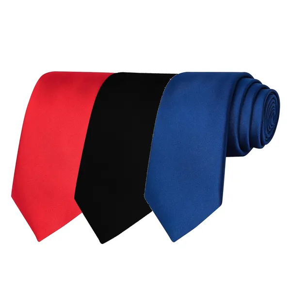 Calixto_Solid_Design_Men's_Blood_Red,Black,Blue_Solid_Color_Necktie_For_Men's_,_Polyster_Smooth_Fabric_Necktie_(Pack_Of_3)