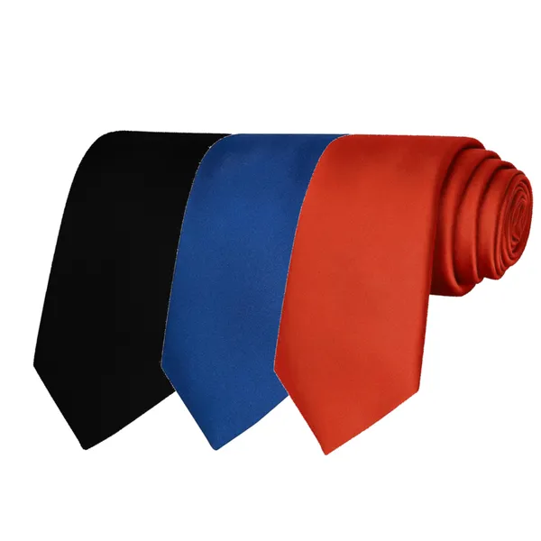 Calixto_Solid_Design_Men's_Black,Blue_,Red_Solid_Color_Necktie_For_Men's_,_Polyster_Smooth_Fabric_Necktie_(Pack_Of_3)