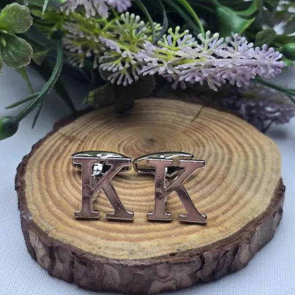 K_Alphabet_Silver_Cufflinks_for_Men_|_Initial_Letter_�K�_Personalized_Luxury_Cuff_Links_|_Premium_Polished_Metal_Shirt,_Coat_&_Blazer_Cufflinks_|_Wedding,_Office_|_Stylish_Gift_for_Men_|_Set_of_2