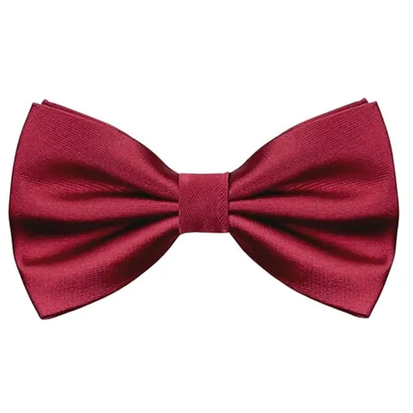 Maroon_Bow_Tie_For_Men_Classic_Solid_Colour_Pre-Tied_Satin_Formal_Tuxedo_Bowtie_Adjustable_Length_Clip_On_Design_For_Adults_Elegant_Double_Fold_Ties