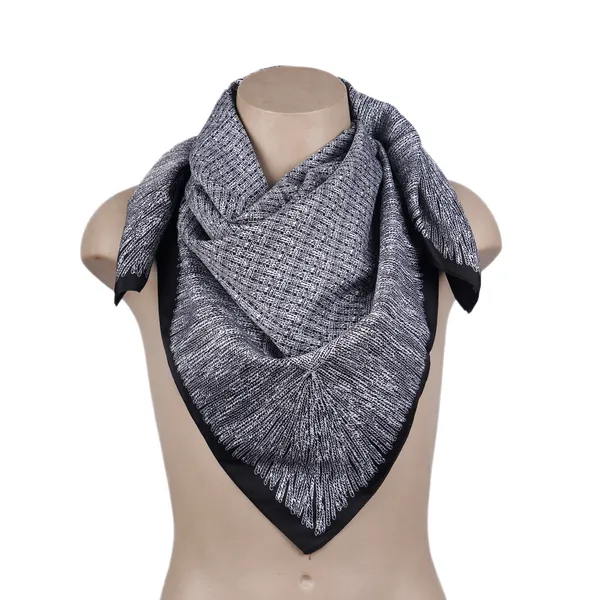 Calixto_Premium_Scarf_for_Women_–_Soft_Knitted_Grey_&_Black_Triangular_Wrap_with_Elegant_Border_|_Warm_Fashion_Shawl,_Stylish_Neck_Warmer_&_Gift_Accessory_for_Casual,_Office_&_Travel