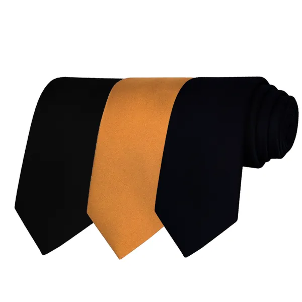 Calixto_Solid_Design_Men's_Black,Mustard,Dark_Blue_Solid_Color_Necktie_For_Men's_,_Polyster_Smooth_Fabric_Necktie_(Pack_Of_3)