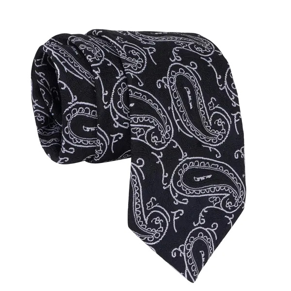 Black_&_White_Micro_Self_Silk_Necktie_With_Pocket_Square,_Cufflinks_&_Brooch_Pin_Leather_Gift_Box_(Set_of_4)