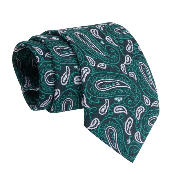 Green_&_Black_Mens_Plaid_Micro_Self_Silk_Necktie_Gift_Set_With_Pocket_Square_Cufflinks_&_Brooch_Pin_Formal_Tie_With_Leatherite_Box_(Sidirx_Free_Size)_|_Leather_Gift_Box