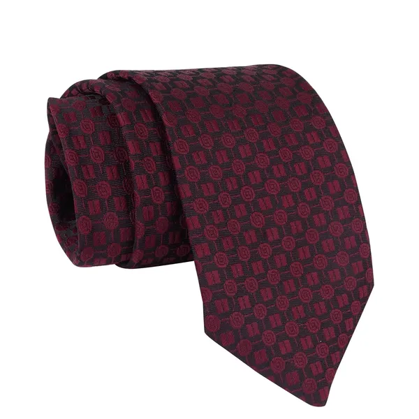Black_&_Maroon_Micro_Self_Silky_Necktie_With_Pocket_Square,_Cufflinks_&_Brooch_Pin_Leather_Gift_Box_(Set_of_4)