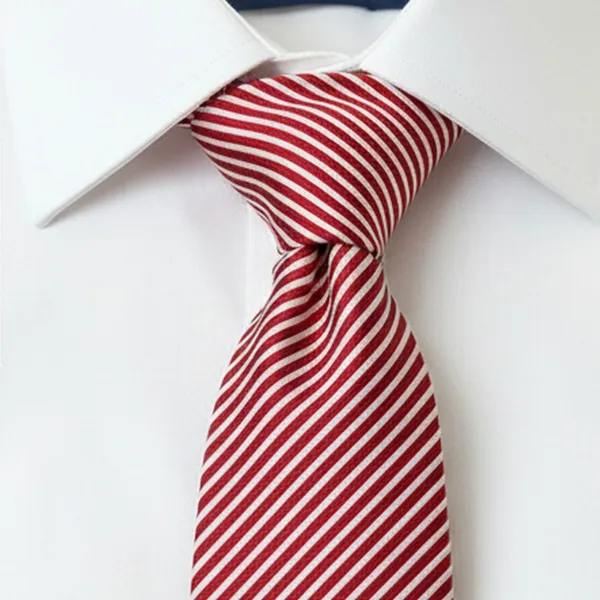 Maroon_White_Stripes_Design,_Poly_Cotton_Smooth_Fabric,_Thin_Neck_Tie