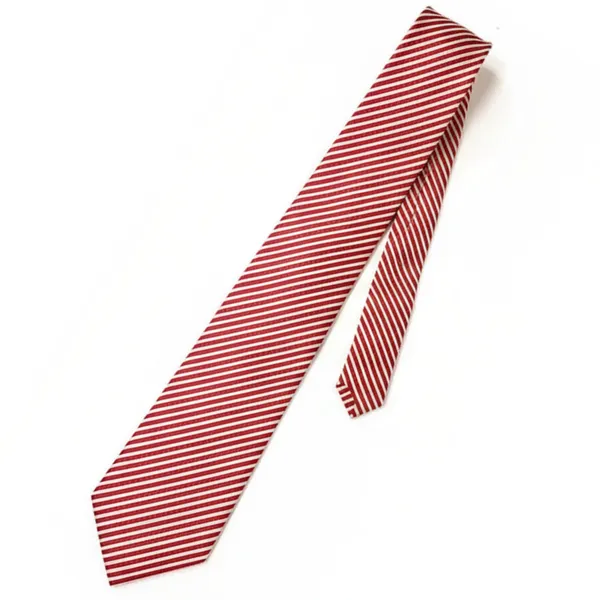 Maroon_White_Stripes_Design,_Poly_Cotton_Smooth_Fabric,_Thin_Neck_Tie