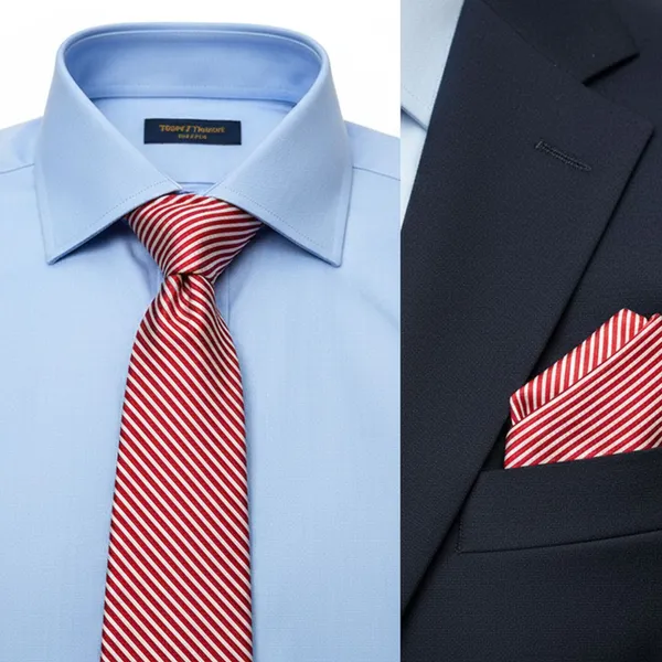 Maroon_White_Stripes_Design,_Poly_Cotton_Smooth_Fabric,_Thin_Neck_Tie