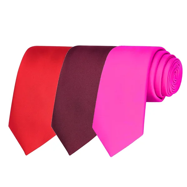 Calixto_Solid_Design_Men's_Blood_Red,Wine,Pink_Solid_Color_Necktie_For_Men's_,_Polyster_Smooth_Fabric_Necktie_(Pack_Of_3)