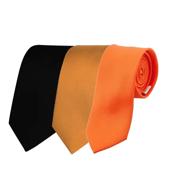 Calixto_Solid_Design_Men's_Black,Mustard,Orange_Solid_Color_Necktie_For_Men's_,_Polyster_Smooth_Fabric_Necktie_(Pack_Of_3)