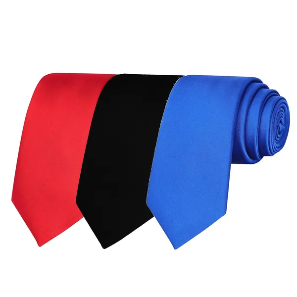 Calixto_Solid_Design_Men's_Blood_Red,Black,Light_Blue_Solid_Color_Necktie_For_Men's_,_Polyster_Smooth_Fabric_Necktie_(Pack_Of_3)