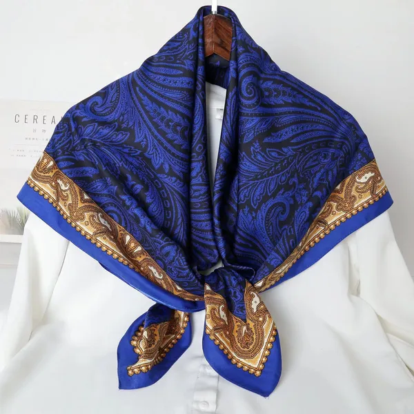 Calixto_Luxury_Silk_Square_Scarf_for_Women_–_Elegant_Navy_Blue_&_Gold_Paisley_Pattern,_Soft_Lightweight_Neck_Wrap,_Fashion_Accessory