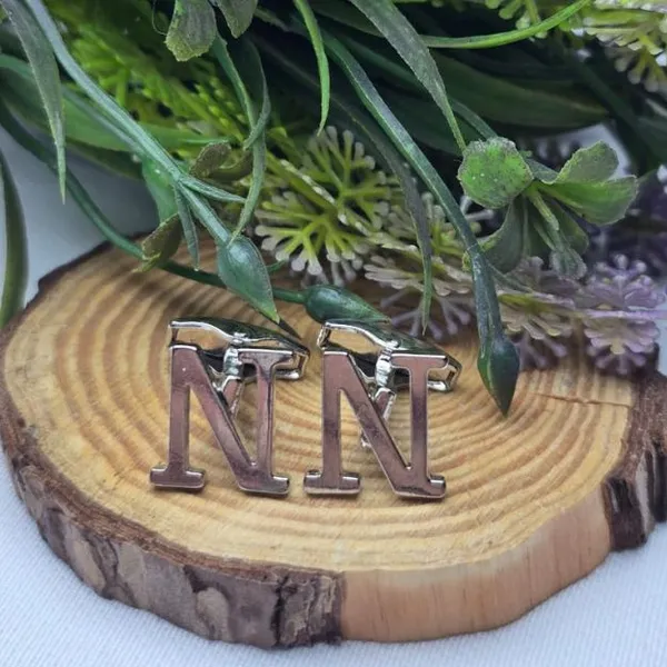 N_Alphabet_Silver_Cufflinks_for_Men_|_Initial_Letter_�N�_Personalized_Luxury_Cuff_Links_|_Premium_Polished_Metal_Shirt,_Coat_&_Blazer_Cufflinks_|_Wedding,_Office_|_Stylish_Gift_for_Men_|_Set_of_2