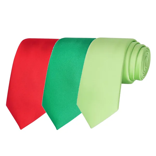Calixto_Solid_Design_Men's_Blood_Red,Bottle_Green,_Green_Solid_Color_Necktie_For_Men's_,_Polyster_Smooth_Fabric_Necktie_(Pack_Of_3)