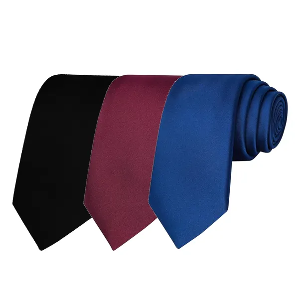 Calixto_Solid_Design_Men's_Black,Wine,Blue_Solid_Color_Necktie_For_Men's_,_Polyster_Smooth_Fabric_Necktie_(Pack_Of_3)