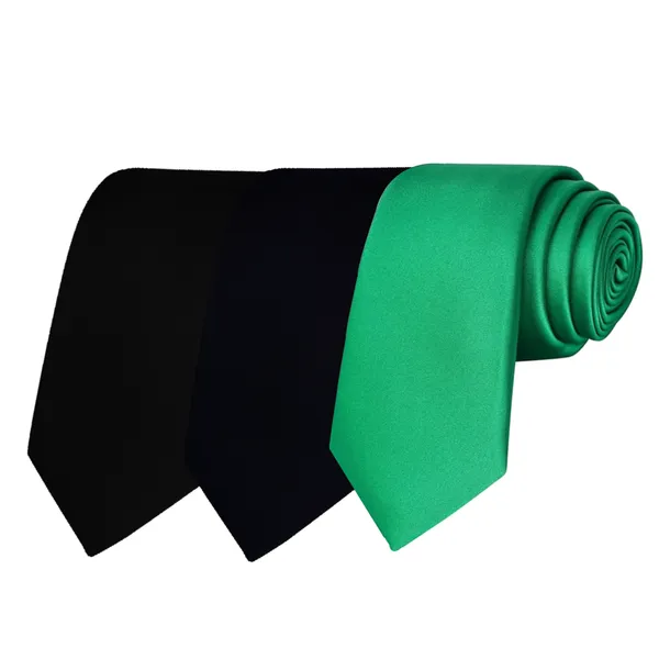 Calixto_Solid_Design_Men's_Black,Dark_Blue,Bottle_Green_Solid_Color_Necktie_For_Men's_,_Polyster_Smooth_Fabric_Necktie_(Pack_Of_3)