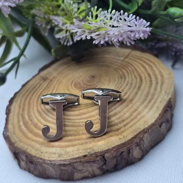 J_Alphabet_Silver_Cufflinks_for_Men_|_Initial_Letter_�J�_Personalized_Luxury_Cuff_Links_|_Premium_Polished_Metal_Shirt,_Coat_&_Blazer_Cufflinks_|_Wedding,_Office_|_Stylish_Gift_for_Men_|_Set_of_2