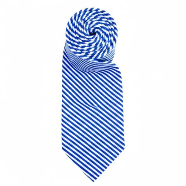 Blue_Lean_Stripes_Design,_Poly_Cotton_Smooth_Fabric,Neck_Tie_With_Pocket_Square