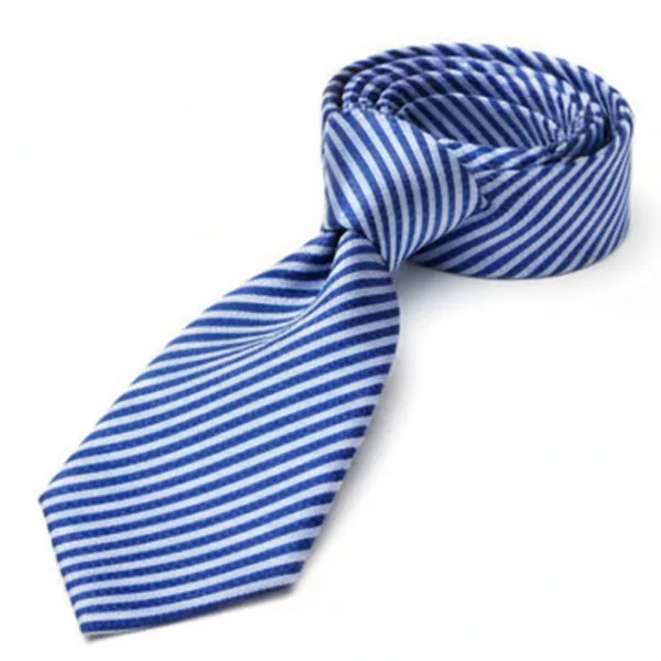 Blue_Lean_Stripes_Design,_Poly_Cotton_Smooth_Fabric,Neck_Tie_With_Pocket_Square