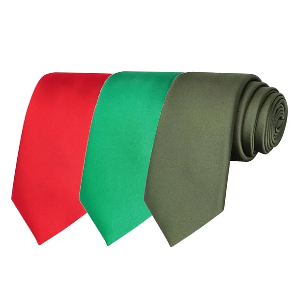 Calixto_Solid_Design_Men's_Blood_Red,Bottle_Green,_Green_Solid_Color_Necktie_For_Men's_,_Polyster_Smooth_Fabric_Necktie_(Pack_Of_3)