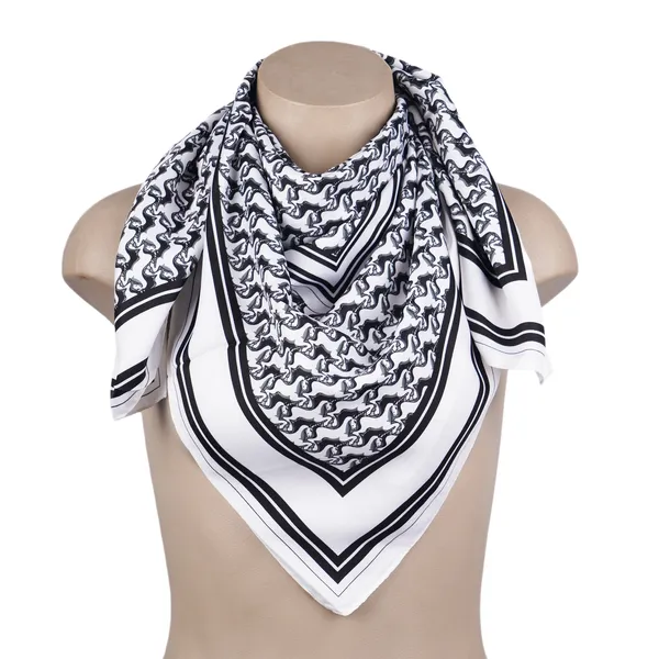Calixto_Luxury_Black_&_White_Horse_Print_Silk_Scarf_–_35x35_Inch_Square_Neck_Scarf_for_Women_–_Elegant_Equestrian_Pattern_Fashion_Accessory