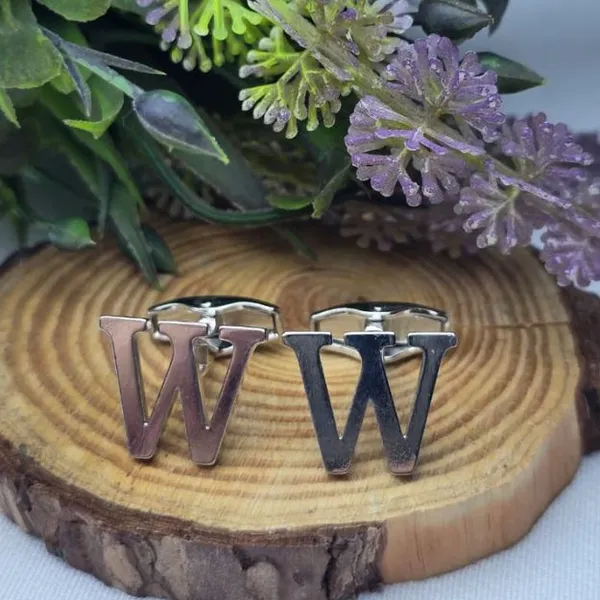 W_Alphabet_Silver_Cufflinks_for_Men_|_Initial_Letter_�W�_Personalized_Luxury_Cuff_Links_|_Premium_Polished_Metal_Shirt,_Coat_&_Blazer_Cufflinks_|_Wedding,_Office_|_Stylish_Gift_for_Men_|_Set_of_2