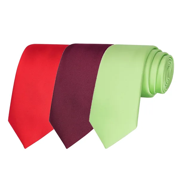 Calixto_Solid_Design_Men's_Blood_Red,Wine,_Green_Solid_Color_Necktie_For_Men's_,_Polyster_Smooth_Fabric_Necktie_(Pack_Of_3)