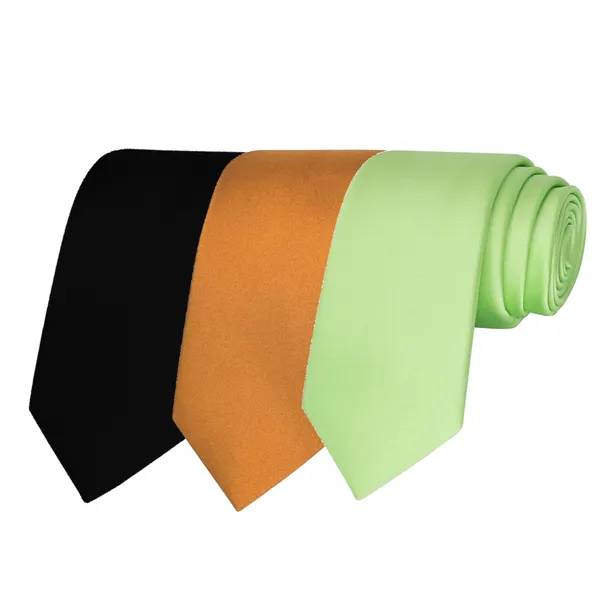 Calixto_Solid_Design_Men's_Black,Mustard,Green_Solid_Color_Necktie_For_Men's_,_Polyster_Smooth_Fabric_Necktie_(Pack_Of_3)