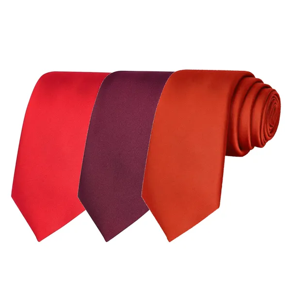 Calixto_Solid_Design_Men's_Blood_Red,Wine,_Red_Solid_Color_Necktie_For_Men's_,_Polyster_Smooth_Fabric_Necktie_(Pack_Of_3)