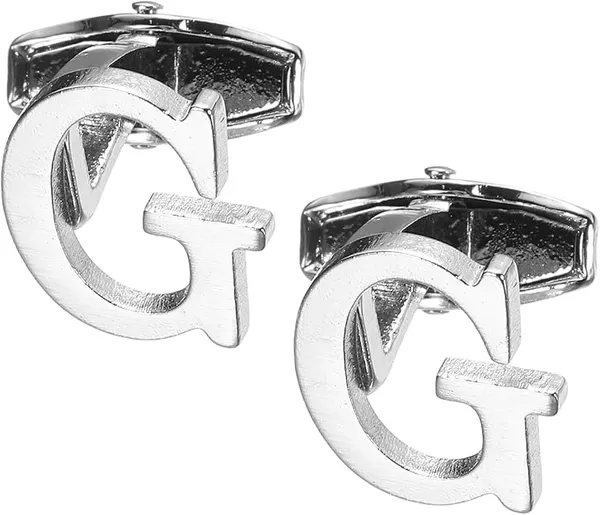 G_Alphabet_Silver_Cufflinks_for_Men_|_Initial_Letter_�G�_Personalized_Luxury_Cuff_Links_|_Premium_Polished_Metal_Shirt,_Coat_&_Blazer_Cufflinks_|_Wedding,_Office_|_Stylish_Gift_for_Men_|_Set_of_2