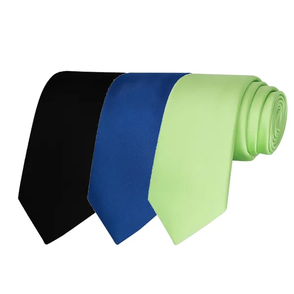 Calixto_Solid_Design_Men's_Black,Blue_,Green_Solid_Color_Necktie_For_Men's_,_Polyster_Smooth_Fabric_Necktie_(Pack_Of_3)