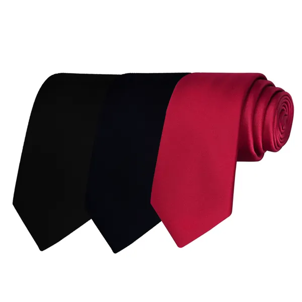Calixto_Solid_Design_Men's_Black,Dark_Blue,Maroon_Solid_Color_Necktie_For_Men's_,_Polyster_Smooth_Fabric_Necktie_(Pack_Of_3)
