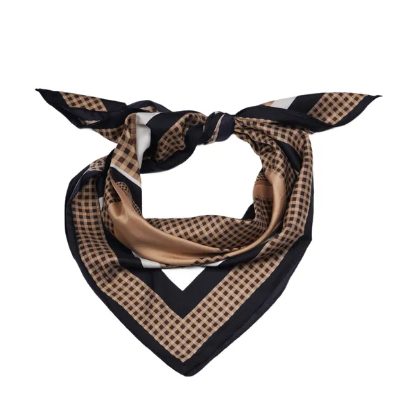 Calixto_Luxury_Silk_Feel_Scarf_for_Women_–_Classic_Plaid_Square_Neck_Scarf,_Head_Wrap,_and_Shawl_(Brown_&_Black)
