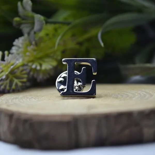 Calixto_Premium_Silver_Color_Alphabet_Letter_"E"_Lapel_Pin_–_Polished_Metal_Initial_Badge_for_Jackets,_Hats,_Bags_&_Uniforms_–_Personalized_Monogram_Accessory_with_Secure_Butterfly_Clasp_–_Elegant_Gift_for_Men_&_Women